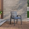 LeisureMod Chelsea Modern Patio Dining Armchair in Aluminum with Removable Cushions Set of 2 - 3 of 4