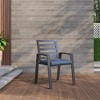 LeisureMod Chelsea Modern Patio Dining Armchair in Aluminum with Removable Cushions Set of 4 - image 3 of 4