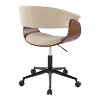 TiramisuBest Mid-Century Modern Cream Fabric Office Chair, Black Metal Base, Adjustable Height & Swivel - 3 of 4