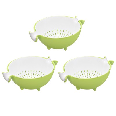 Unique Bargains Kitchen Strainer Colander Plastic Food Strainer With ...