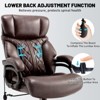 Okak Executive Office Chair, Desk Chair with Extra Wide Seat and Adjustable Lumbar, High Back Computer Chair for Home, Office, Brown - 2 of 4