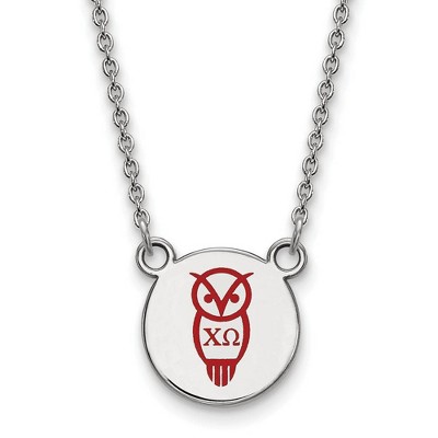 Black Bow Jewelry Sterling Silver Chi Omega Greek Life Necklace 18 Inch