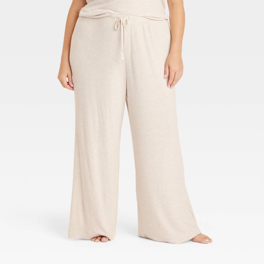 Women Cozy Ribbed Wide Leg Pant