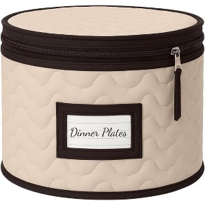 Quilted Microfiber China Organizer Box with Dividers - Protects & Organizes Up to 12 Pieces - Ideal for Seasonal Dishware Protection - 1 of 4