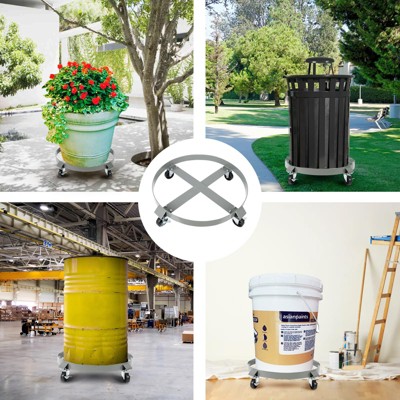 55 Gallon Drum Dolly - Set of 2, 4 Wheels, 1000lbs Load Capacity, 67cm Outer Ring, 3" Universal Casters