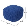 Bean Bag Ottoman Modern Knitted Cotton Cube Pouf for Living Room 20.5in-3irtyhousy - 4 of 4