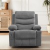 Jojoka 360° Swivel Rocker Recliner Sofa, Upholstered Fabric Glider with Massage & Heat, Side Pockets & Cup Holders, for Small Spaces - 3 of 4