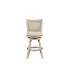 24" Melrose Swivel Counter Height Barstool Wire Brush Ivory - Boraam: Linen Upholstery, Nailhead Trim - 2 of 4