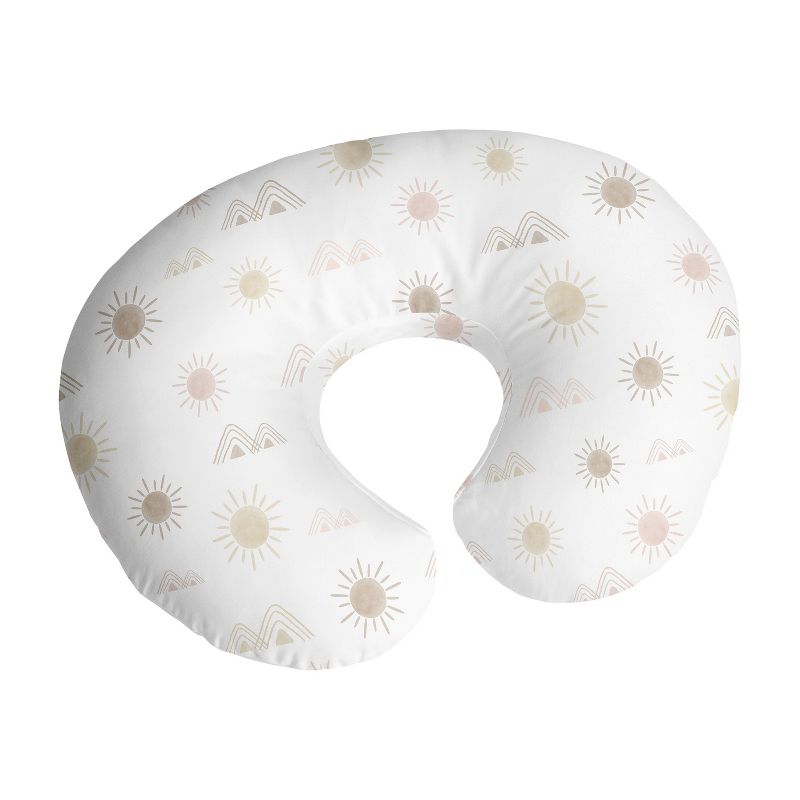 Sweet Jojo Designs Girl Support Nursing Pillow Cover (Pillow Not Included) Desert Sun Pink and Taupe, 1 of 5