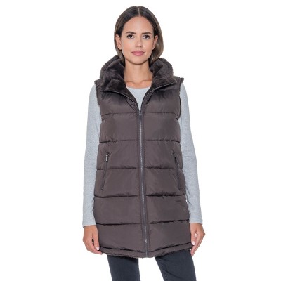 Women's 3/4 Reversible Puffer Vest - S.E.B. By Sebby