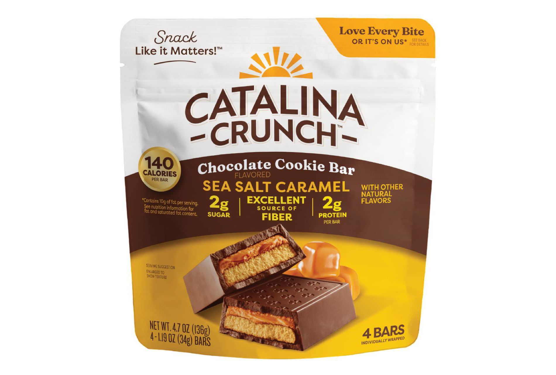 Catalina Crunch Sea Salt Caramel Chocolate Cookie Bars - 4.7oz/4ct