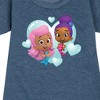 - Bubble Guppies - Molly And Zooli Heart Bubble Heart Graphic Short Sleeve Fleece Dress - image 2 of 4