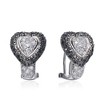 Guili Sterling Silver Clear and Black Cubic Zirconia Heart Earrings - 2 of 2