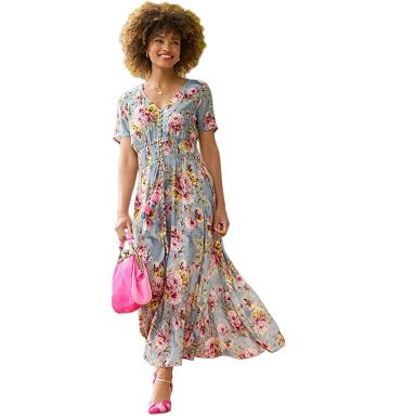 joe browns vintage dress Tie Waist Maxi cf-color-ivory Nadia – Jenny Yoo Icing:Buttercream Button front placket Front