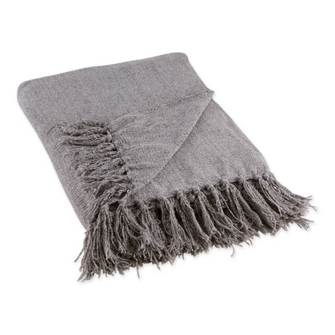 50x60 Chenille Throw Blanket Soft Gray - Design Imports : Target