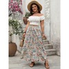 Women's Plus - Size Floral Maxi Skirt, Flowy Tiered Boho Skirt for Casual & Summer Outfits - 2 of 4