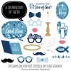Big Dot of Happiness Blue Elegant Cross - Boy Religious Party Photo Booth Props Kit - 20 Count - 2 of 4
