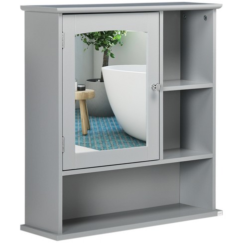 Home Wall Mount Bathroom Cabinet Kitchen Medicine Storage Organizer with  Mirror