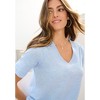 Roaman's Women's Plus Size Flutter Sleeve Linen Blend Tee - 3 of 3