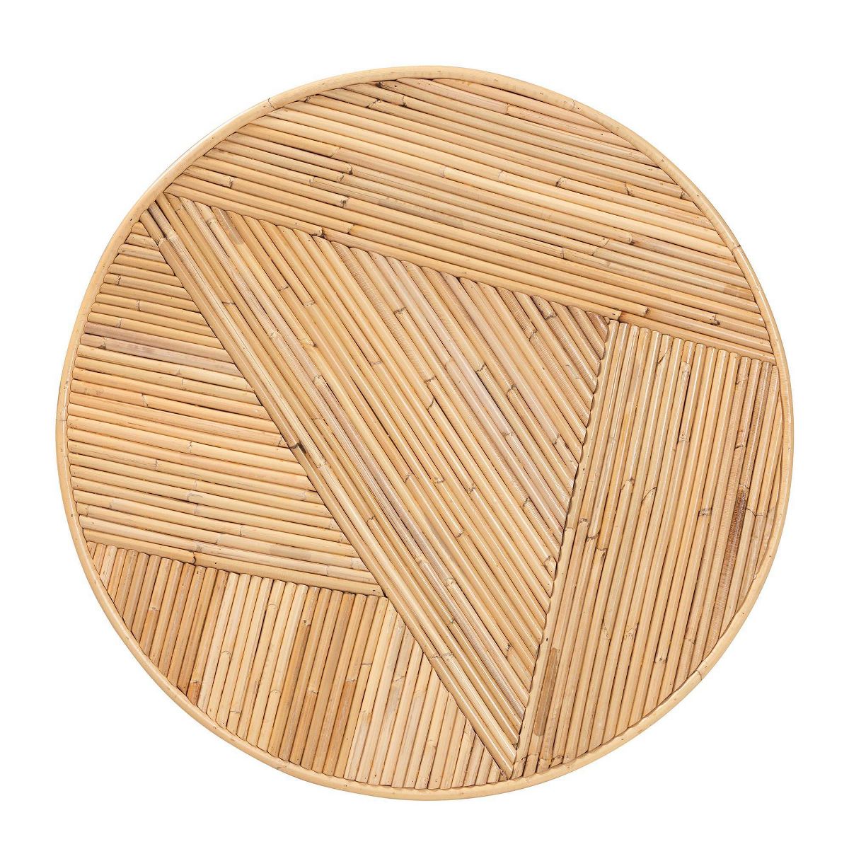 bali & pari Iryna Natural Rattan End Table Light honey: 17.7" High, No Assembly, Round Plywood Frame - thumbnail 5