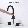 MAYEERTY Bathroom Sink Faucet Matte Black 2 Handles 8 Inch 3 Hole with Pop Up Drain Assembly - 3 of 4