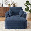 Single Full-compressed Sofa, Ultra Soft Coarse Grain Corduroy Recliner, Sleeper Couch with Seat Cushion with Spring Wrap, No Assembly - 3 of 4