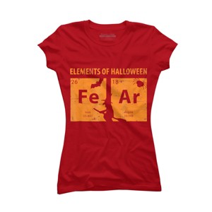 Junior's Design By Humans Elements Of Halloween Tee (FeAr) Periodically By Luckyst T-Shirt - 1 of 3