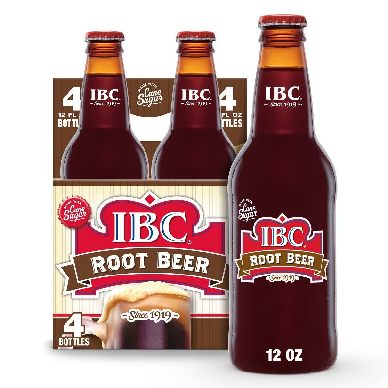 IBC Root Beer Soda Made with Sugar - 4pk/12 fl oz Glass bottles, 1 of 8