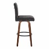 LumiSource Set of 2 Hank Barstools Walnut Wood Fabric/Black Metal - 3 of 4