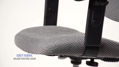 Elegant Blue Fabric Task Chair with Adjustable Arms and Swivel Base