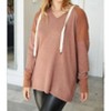 Women's Two Tone Fuzzy Hoodie - White Birch - 2 of 4