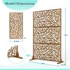 TOAOTBNBO Metal Privacy Screen with Stand, Decorative Privacy Fence Panels with Net Pattern, Outdoor Privacy Screen for Garden, Brown - 3 of 4