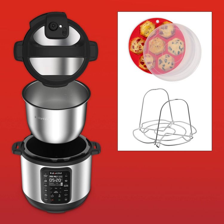 Instant Pot 6qt 9-in-1 Pressure Cooker Bundle: Exclusive Bonus Silicone Pan with Lid, Rice &#38; Multi Cooker, Stainless Steel, 6 of 6