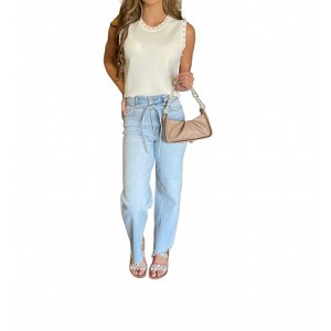 Women's Jeans Ella High Rise Tie Detail Straight Leg - HIDDEN - 1 of 4