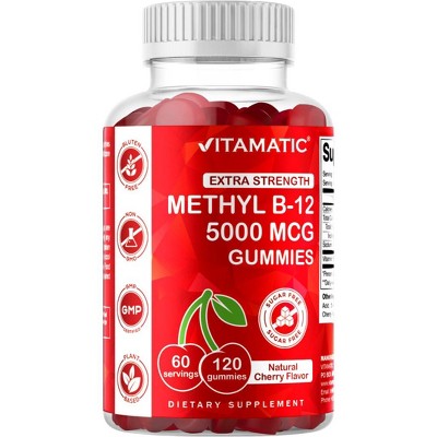 Sugar Free Methyl B12 5000 mcg - 120 Vegan Gummies
