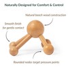 Evideco French Home Goods Natural Wooden Handheld Massager - Four-Node Roller - 4 of 4