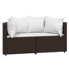 VidaXL 2 Piece Patio Lounge Set with Cushions Poly Rattan Gray - 2 of 4