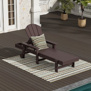 WestinTrends Malibu Reclining Chaise Lounge With Arms & Wheels - 1 of 4