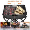 Tangkula Camping Fire Pit w/Cooking Grills Lightweight Portable Campfire Grill w/ Carrying Bag & Gloves 3-In-1 Stainless Steel Wood Burning Coffee/Silver - 4 of 4
