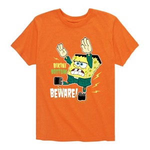 Boys' - SpongeBob SquarePants - Bikini Bottom Beware Short Sleeve Graphic T-Shirt - 1 of 4