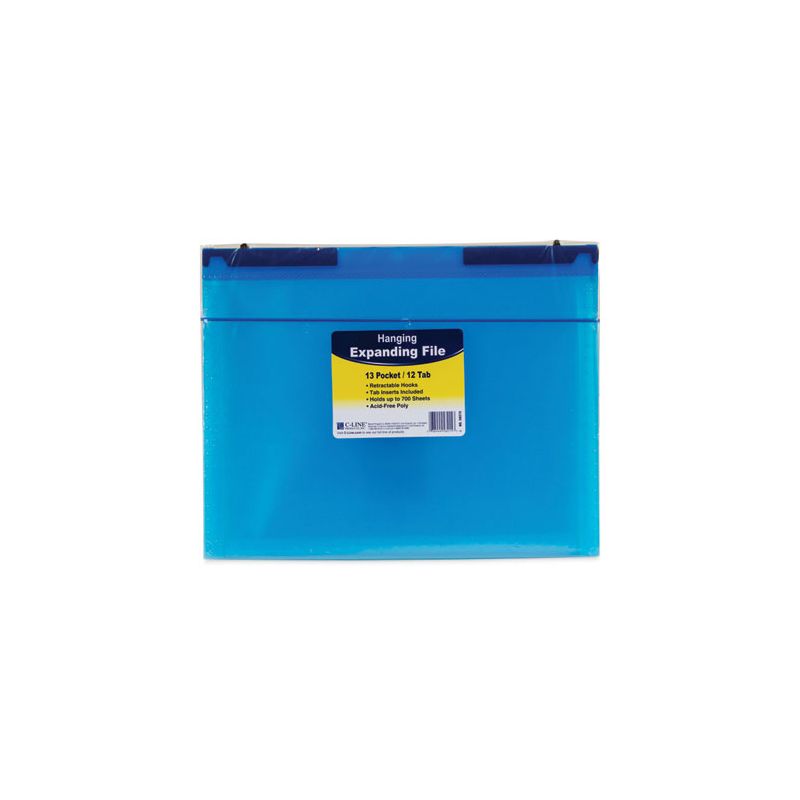 C-Line Expanding File with Hang Tabs, Pre-Printed Index-Tab Inserts, 12 Sections, 1" Capacity, Letter Size, 1/6-Cut Tabs, Blue, 1 of 8