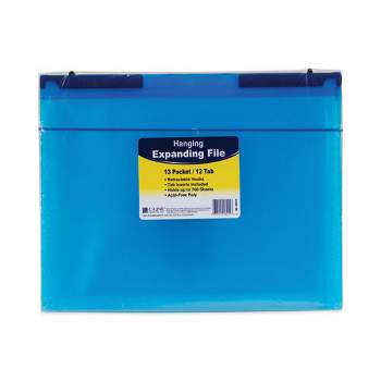 C-Line Expanding File with Hang Tabs, Pre-Printed Index-Tab Inserts, 12 Sections, 1" Capacity, Letter Size, 1/6-Cut Tabs, Blue