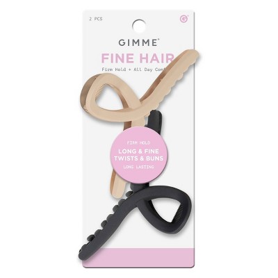 Gimme Beauty Tie Fine Hair Claw Clip - Brown/Black - 2pc