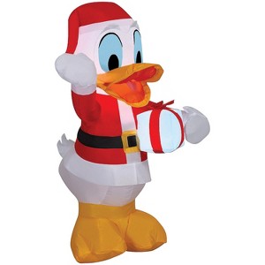 Gemmy 3.5 ft Airblown® Blowup Inflatable Santa Donald Duck with Built-In Lights Outdoor Decoration - Red - 1 of 3