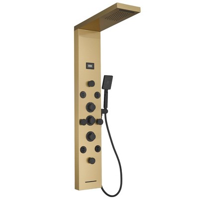 BWE 8-Shower Tower Shower Panel System with Rainfall Shower Head and Shower Wand
