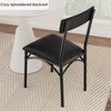 Dining Chairs Set of 2, Upholstered Dining Chairs with Back, PU Leather Kitchen Dining Chair for Kitchen, Living Room, Easy Assembly, Black - 4 of 4