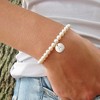 Turandoss Gold Pearl Initial Bracelets for Women Girls - Dainty Disc Charm Bracelet for Kids, Beaded Letter Bracelets for Girls, Christmas Gifts - 3 of 4