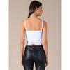 INSPIRE CHIC Women's Spaghetti Strap V Neck Sleeveless Lace Trim Y2K Cropped Tank Top - 4 of 4
