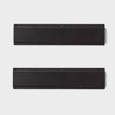 2pk Heavy Duty Rails - Brightroom™: Wall Mounted Garage Storage, Black Steel Utility Rack, 90lb Capacity