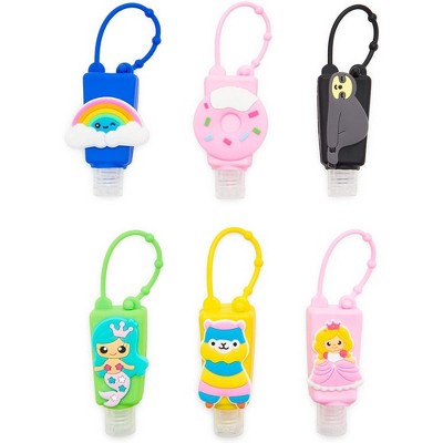 Blue Panda 12 Pack Empty Travel Size Refillable Bottle for Hand Sanitizer with Silicone Keychain Holder, 1 Oz